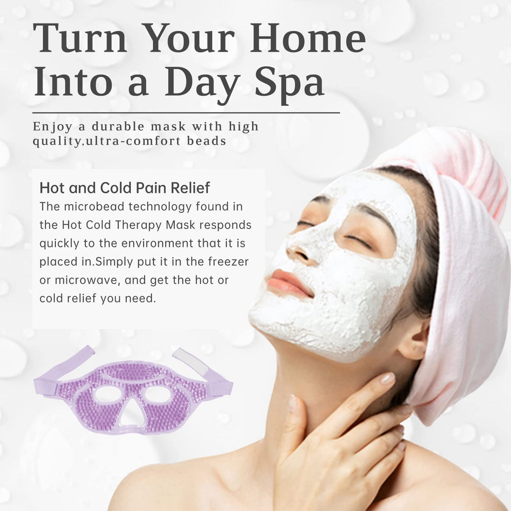 Ice Face Eye Mask for Woman Man,Hot or Cold Gel Face Ice Mask Reusable