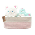 COMFY-HOMI 11.5"x7.5"x4.7" Storage Baskets for Organizing | Cotton Rope Woven Basket | Toy Storage Bin Box | Basket for Shelves, Closet Organizer Bin, Decorative Closet Shelf, 1 Pack white/pink