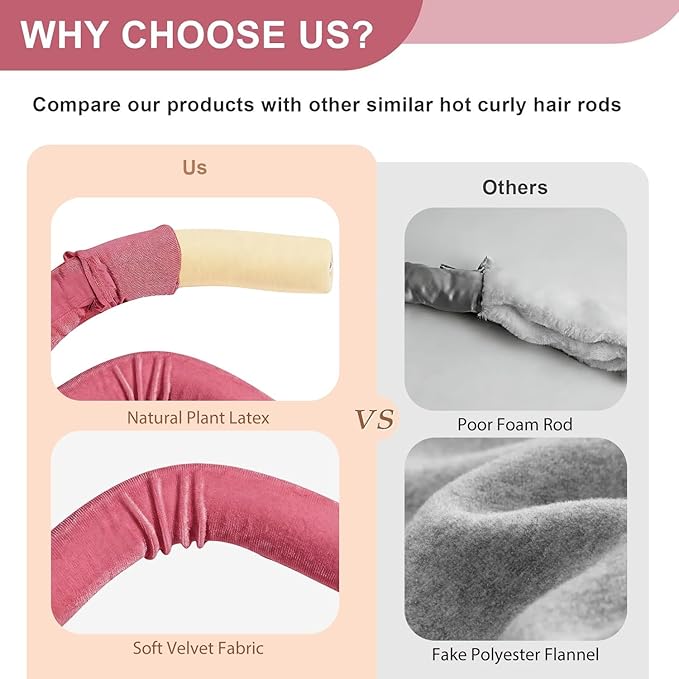 nunflue Heatless Curlers, Jumbo No Heat Hair Curlers Set with Headscarf and Hook for Long Hair