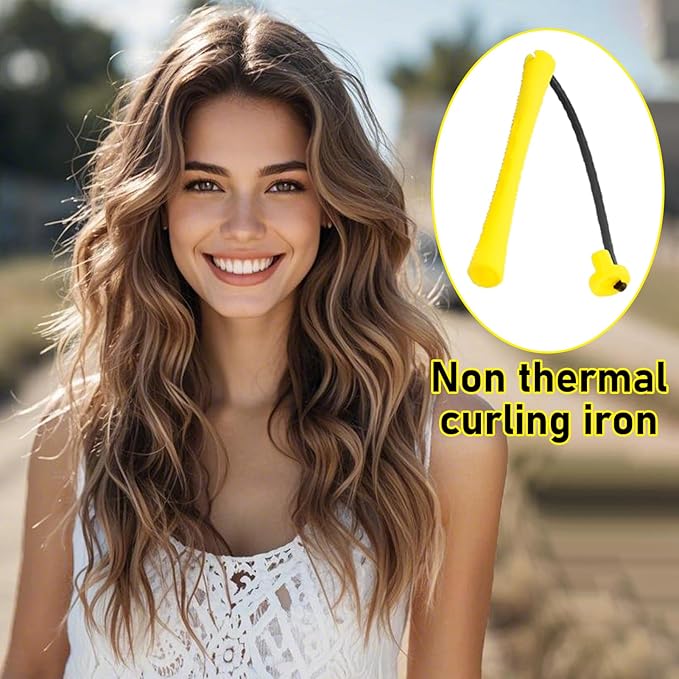 100Pcs Yellow Perm Rods for Natural Hair, Small Cold Wave Rods for Tight Curls, 0.32 Inch Non-Slip Plastic Hair Rollers for Short Hair, Professional Salon Curler Tool with Rubber Band, Bulk Pack