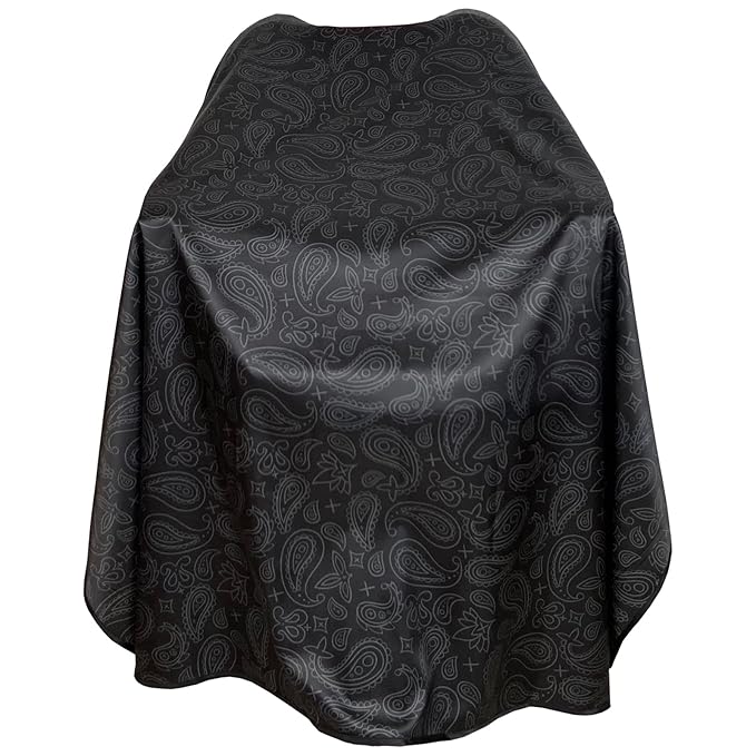 Pelocapa Barber Cape for Men, Haircut Cape with Snaps, Professional Salon Cutting Cape, Large Waterproof Hairdressing Cape Gown Apron for Hairstylist- 63”× 56”(Black Pattern)
