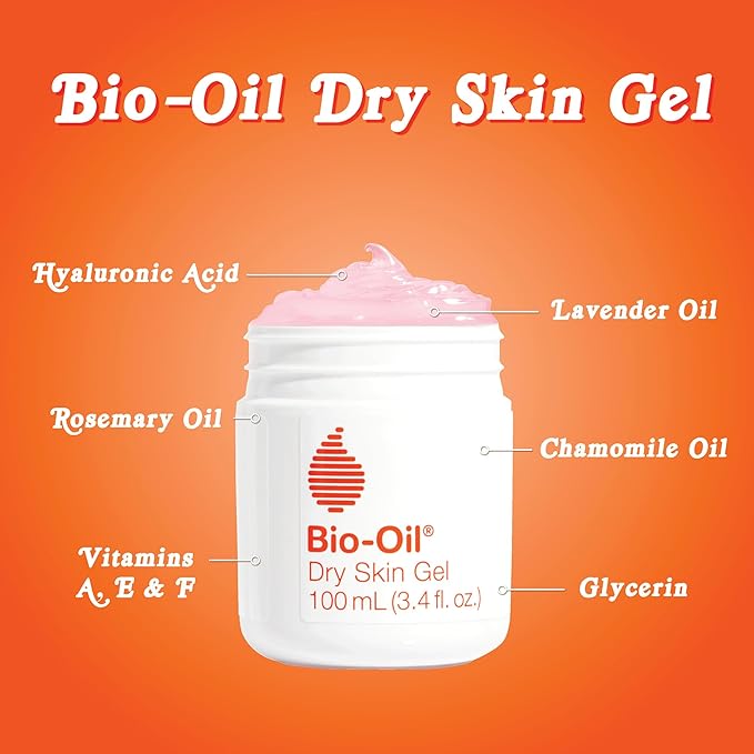 Bio-Oil Dry Skin Gel Moisturizer, Vitamin B3, Face & Body, 3.4 fl oz