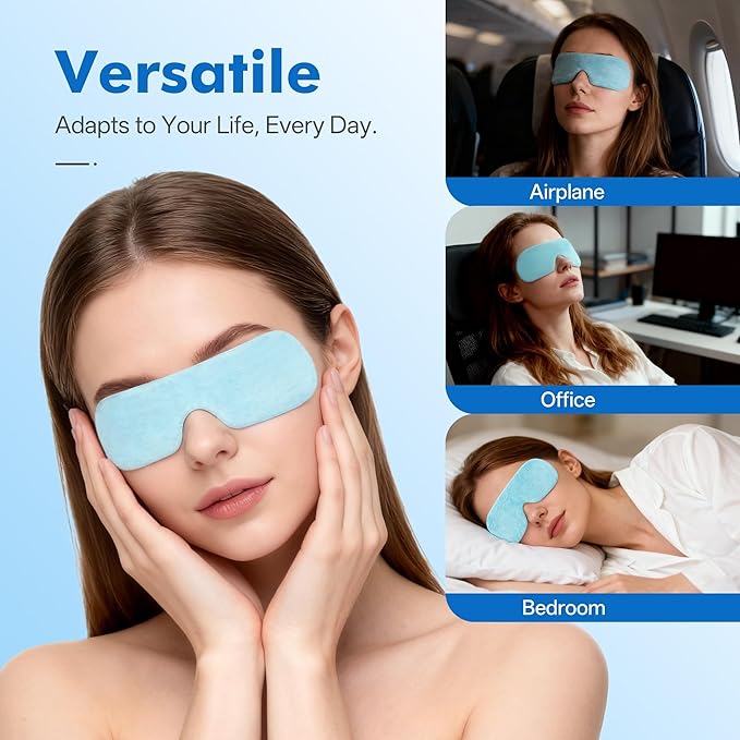 DICEVER Disposable Cooling Eye Mask for Puffy Eyes, Cold Eye Mask for Eyes Tension Stress Relief, Eye Ice Pack for Cold Compress, 10 Packs