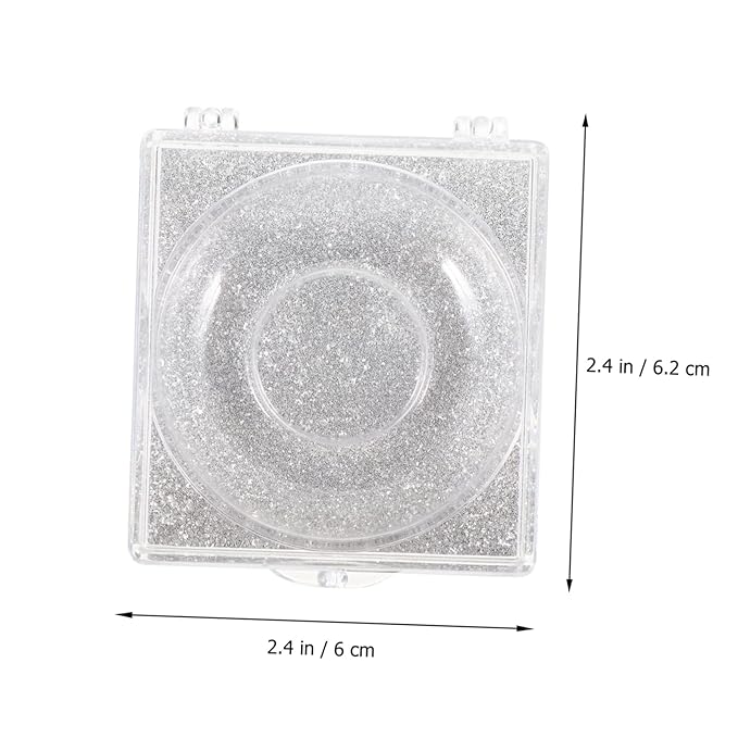 FOYTOKI 6pcs Eyelash Storage Boxes Square Glitter Eyelash Packaging Cases Unique Silver Card Design for Easy Viewing and Protection