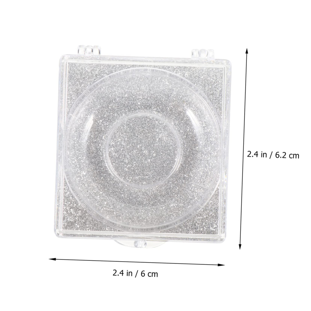 FOYTOKI 6pcs Eyelash Storage Boxes Square Glitter Eyelash Packaging Cases Unique Silver Card Design for Easy Viewing and Protection