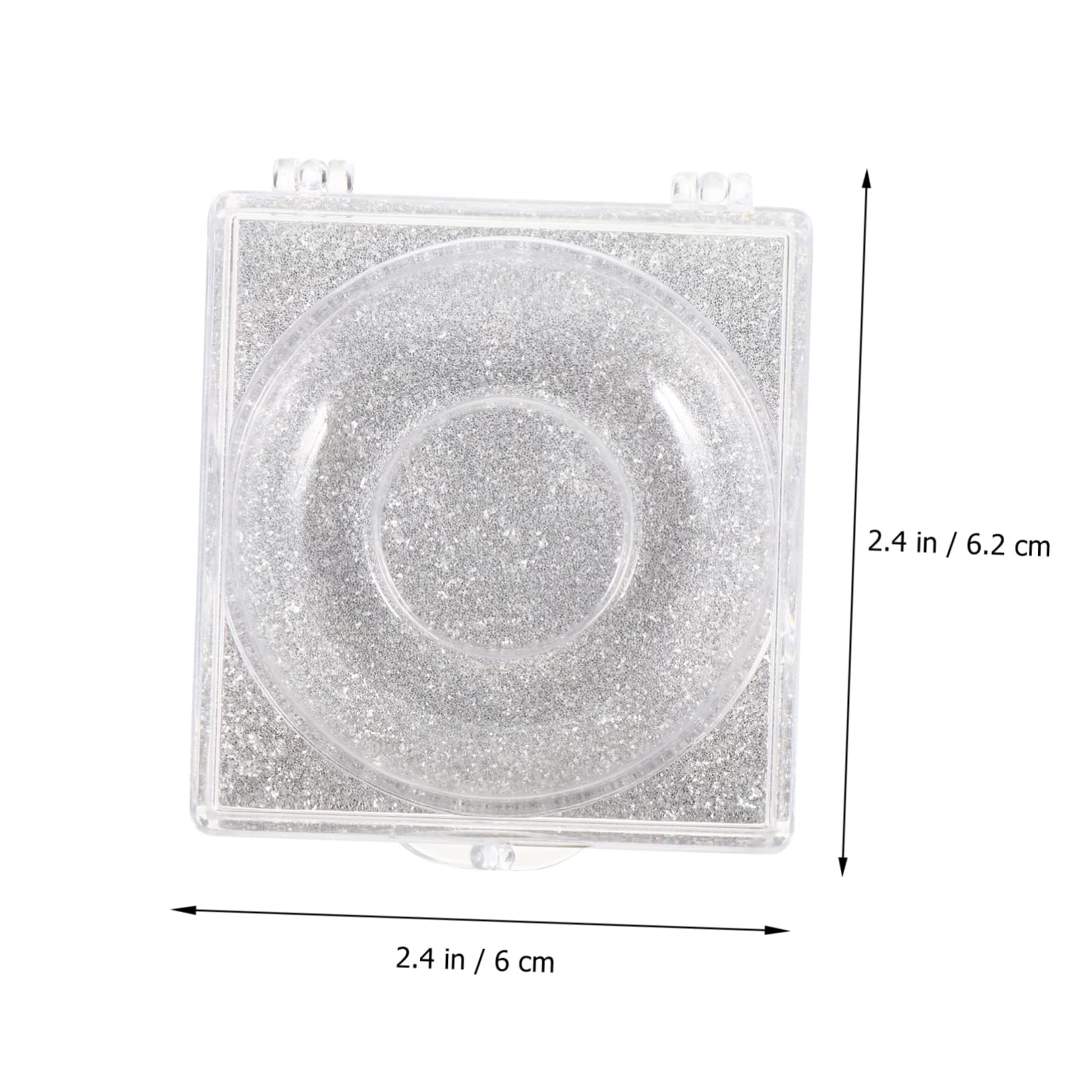 FOYTOKI 6pcs Eyelash Storage Boxes Square Glitter Eyelash Packaging Cases Unique Silver Card Design for Easy Viewing and Protection