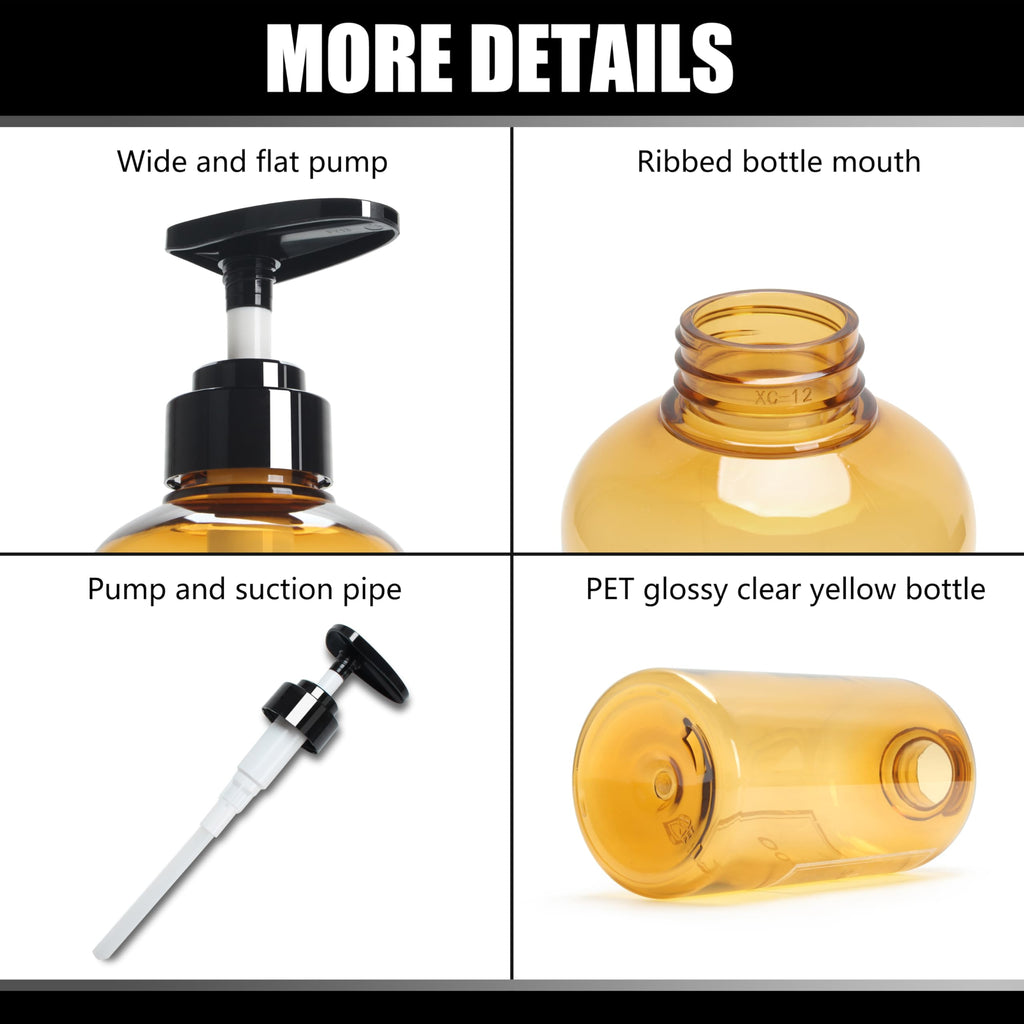 Soap Shower Dispenser, YACEYACE 3Pcs 16.9oz Soap Dispenser Bottles Set, Shampoo Bottles with Pump, Shower Dispenser for Bath, Kitchen,Hand Wash,Salon