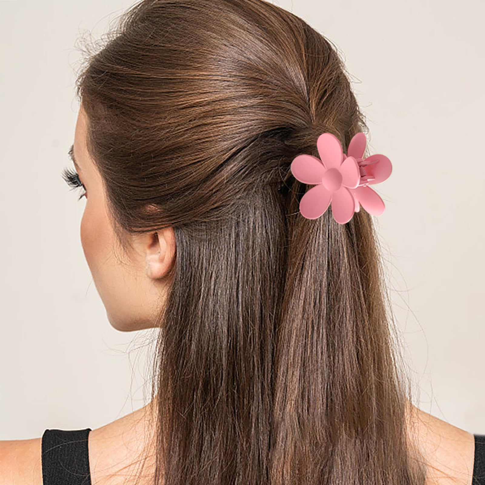 8PCS Flower Clips for Women, Thick Hair Accessories with Multi-Styles, Neutral Colors and Variety Pack, Ideal for Girls