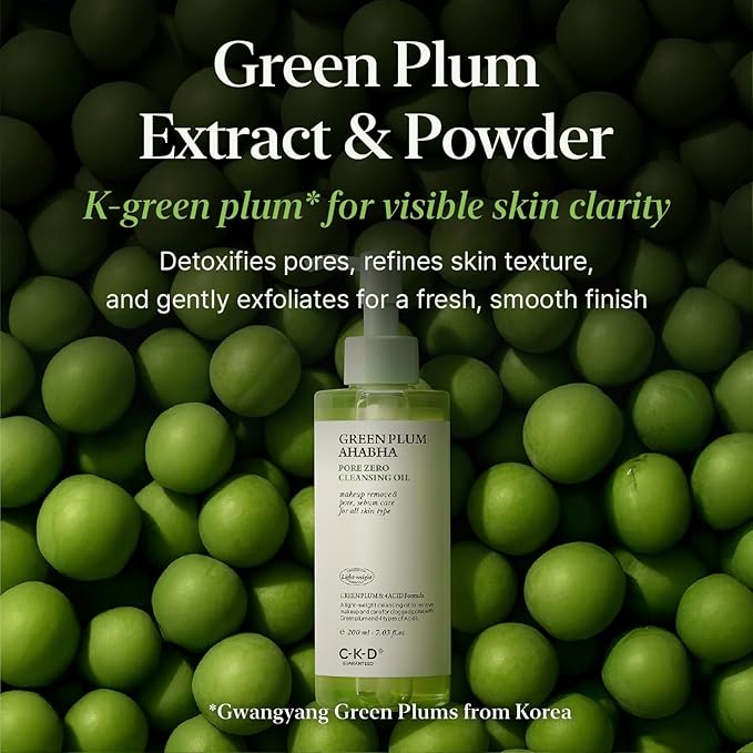 CKD Green Plum AHA·BHA Pore Zero Face Cleansing Oil, No Oily Residue