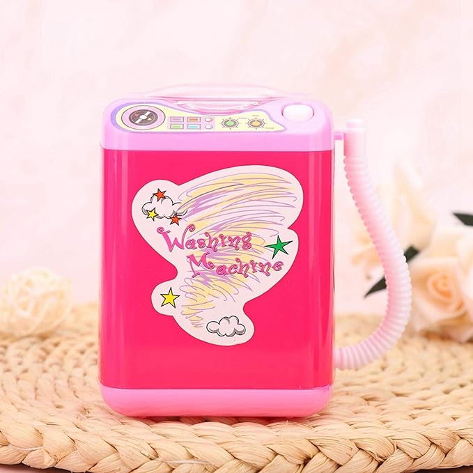 Makeup Washing Machine, Simulation Mini Makeup Brush Cleaner Electric Make up Sponge Puff Cleaner Device Automatic Cosmetic Tool Women(Red)