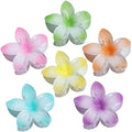 Sisiaipu Flower Hair Clips for Women 6 Pcs Hawaiian Large Claw Clips Plumeria Medium Hair Claw Clips for Thick Thin Hair Hibiscus Tropical Beach Hair Accessories for Women Girls and Girls -Petal
