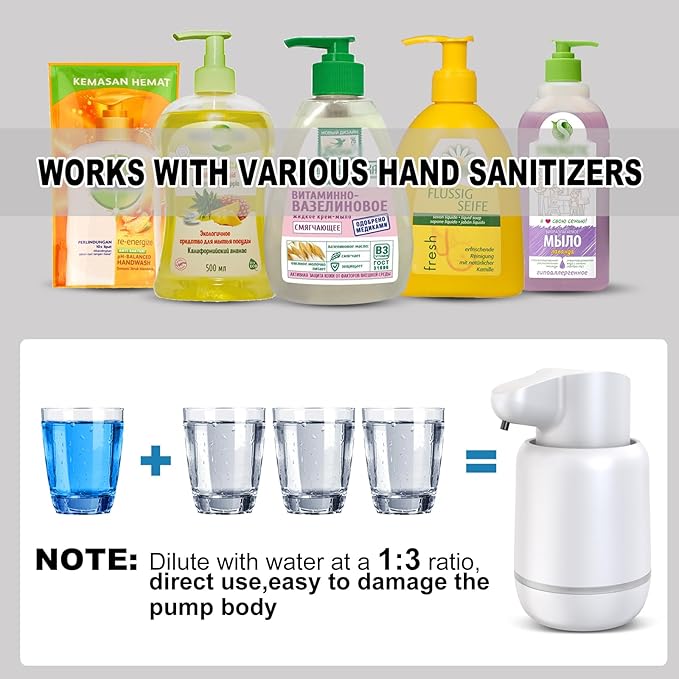 Automatic Soap Dispenser, Rechargeable & Touchless with 4 Adjustable Levels, 15oz/420ml, Waterproof, Wall Mountable for Kitchen, Bathroom, Hotel (Foam, Grey)