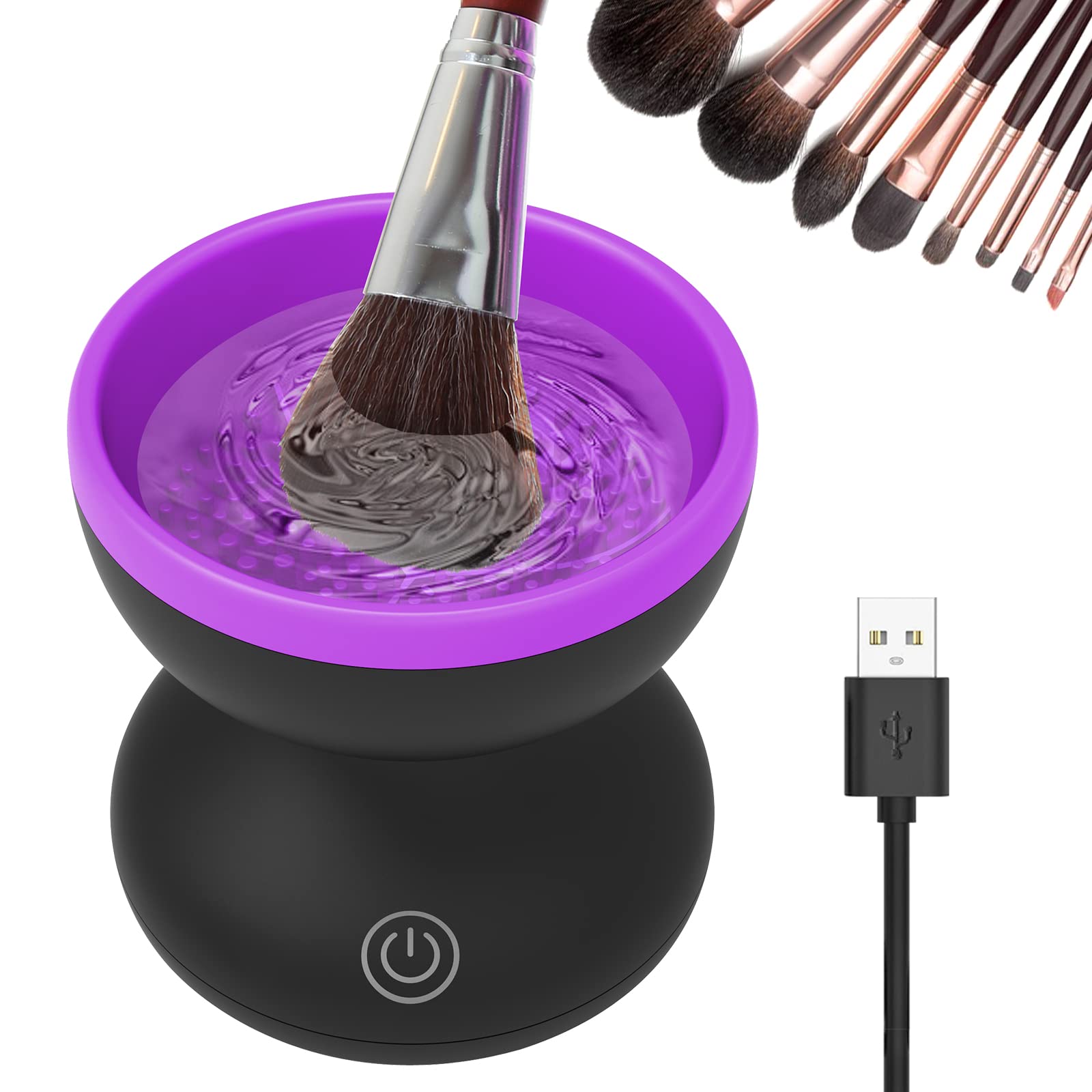 Luxiv Electric Makeup Brush Cleaner, Automatic Brush Washer Machine, Purple