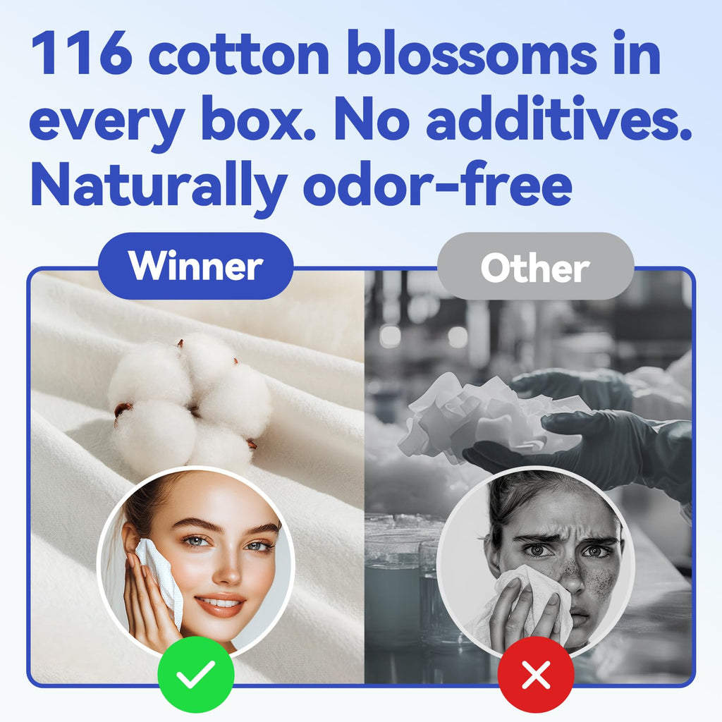 Winner XL Disposable Face Towels, 100% Cotton, 55 Count (Pack of 1)