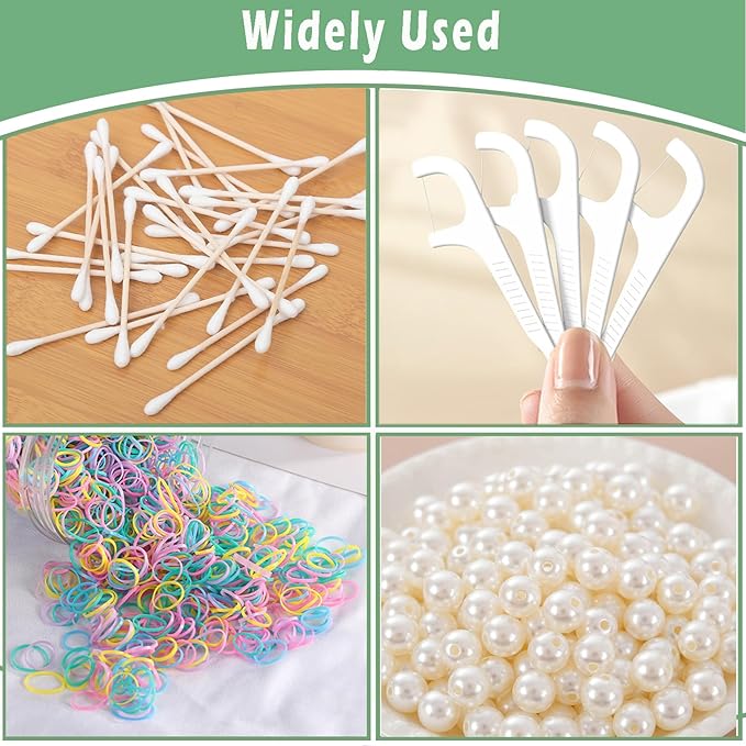 MatFirsmo Cotton Swab Holder for Travel, 2 Pcs Portable Small Dental Floss Holder Empty Metal Cotton Ball Holder, Travel Floss Picks Case with Dustproof Lid for Cotton Swabs Hair Ties Floss, Gold