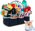HTYSIQI Dog Grooming Organizer Bag with 10 Pockets, 600D Oxford Portable Tote for Pet Supplies Storage, Travel Grooming Kit for Dog Cat Accessories, Shampoo, Brush, Clipper, Lightweight & Durable