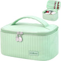 Yuilgdo Makeup Bag Travel Cosmetic Bag, Large Capacity Makeup Organizer Bag and Storage, Portable PU Leather Pouch Toiletry Bag Make up Organizer, Cosmetic Bags for Women