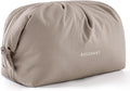 BAGSMART Makeup Bag Travel Makeup Bag, Cute Make Up Bag, Large Capacity Cosmetic Bags for Women, Wide-open Makeup Pouch Travel Essentials Toiletries Accessories Brushes (Camel)