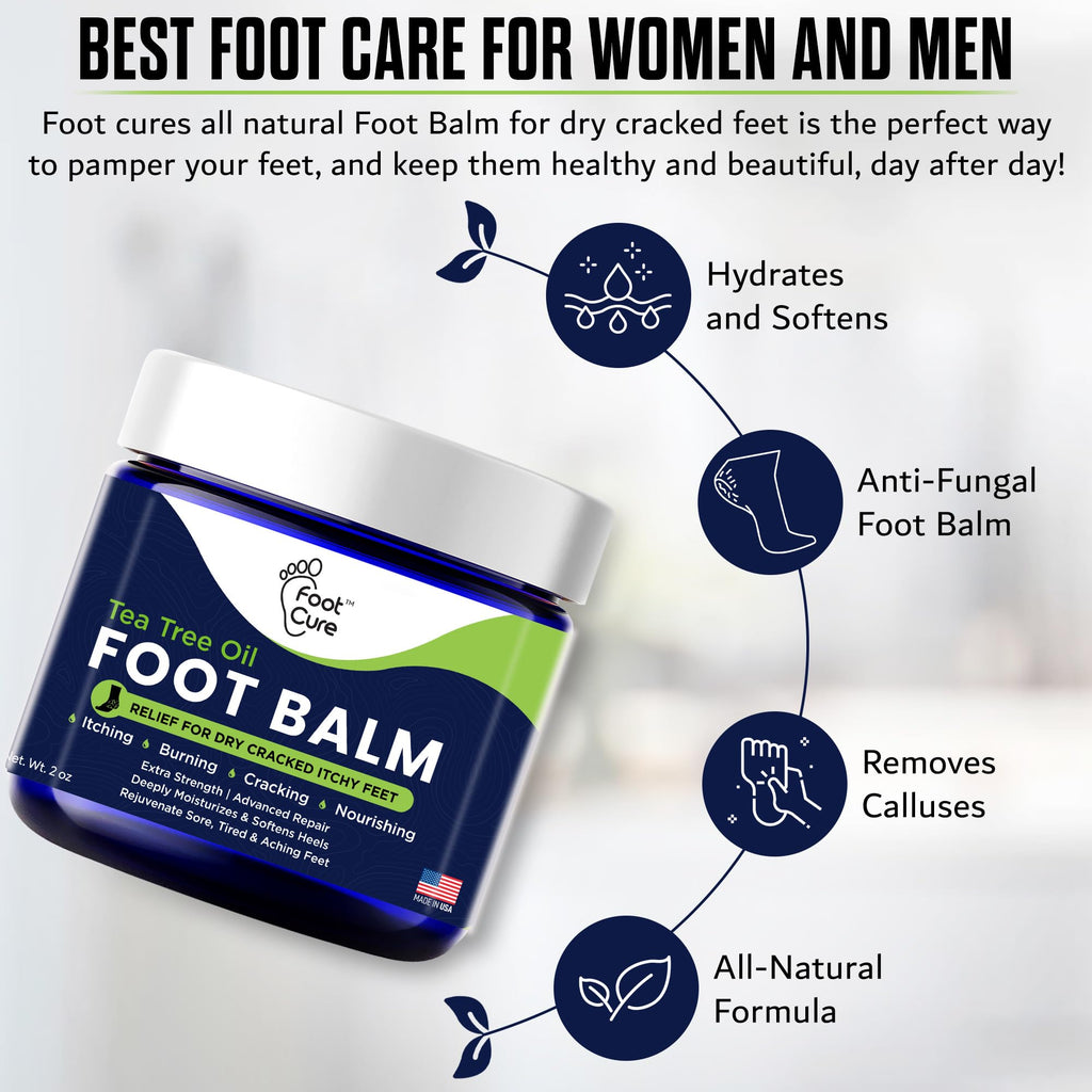 Antifungal Cream - For Itchy Feet and Skin Fungus Relief - Extra Strength Treatment for Athlete’s Foot, Ringworm, and Jock Itch. Moisturizer for Dry Cracked Feet infused with Tea Tree Oil Made in USA
