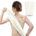 ARCH&M Exfoliating Washcloth & Back Scrubber, 35 Inch, 3 Pack, Off-White