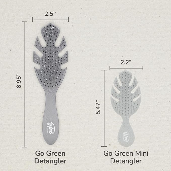 Wet Brush Go Green Hair Detangler Brush, Grey - Detangling Hair Brush - Ultra-Soft IntelliFlex Bristles Glide Through Tangles & Gently Loosens Knots While Minimizing Pain, Split Ends & Breakage