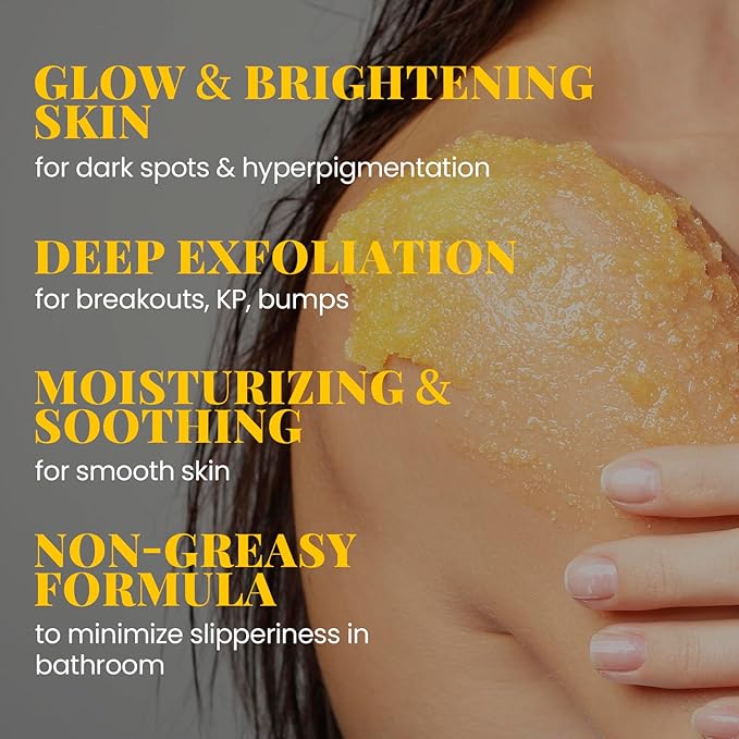 CHILLIHAER Turmeric Scrub For Dark Armpit Remover, Turmeric Body Exfoliator For Inner Thigh Dark Spots,Natural Glow Brightening Exfoliating Body Scrub,Cellulite Butt Sugar Scrub For Private Area