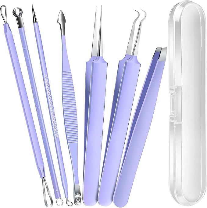 Teenitor Pimple Popper Tool Kit and Blackhead Remover Tools, Ingrown Hair Tweezers, Professional Blackhead Extractor Pimple Extractor Comedone Extractor