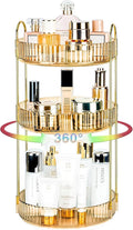 Niluks 360 Rotating Makeup Organizer - Large Capacity Spinning Perfume & Cosmetic Skincare Holder for Vanity & Countertop (Vibrant Orange, 3 Tier)