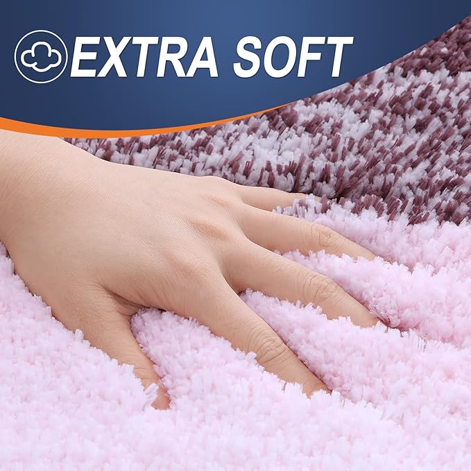 OLANLY Microfiber Bathroom Rugs Sets 3 Piece, 47"x20"+24"x16"+24"x20"