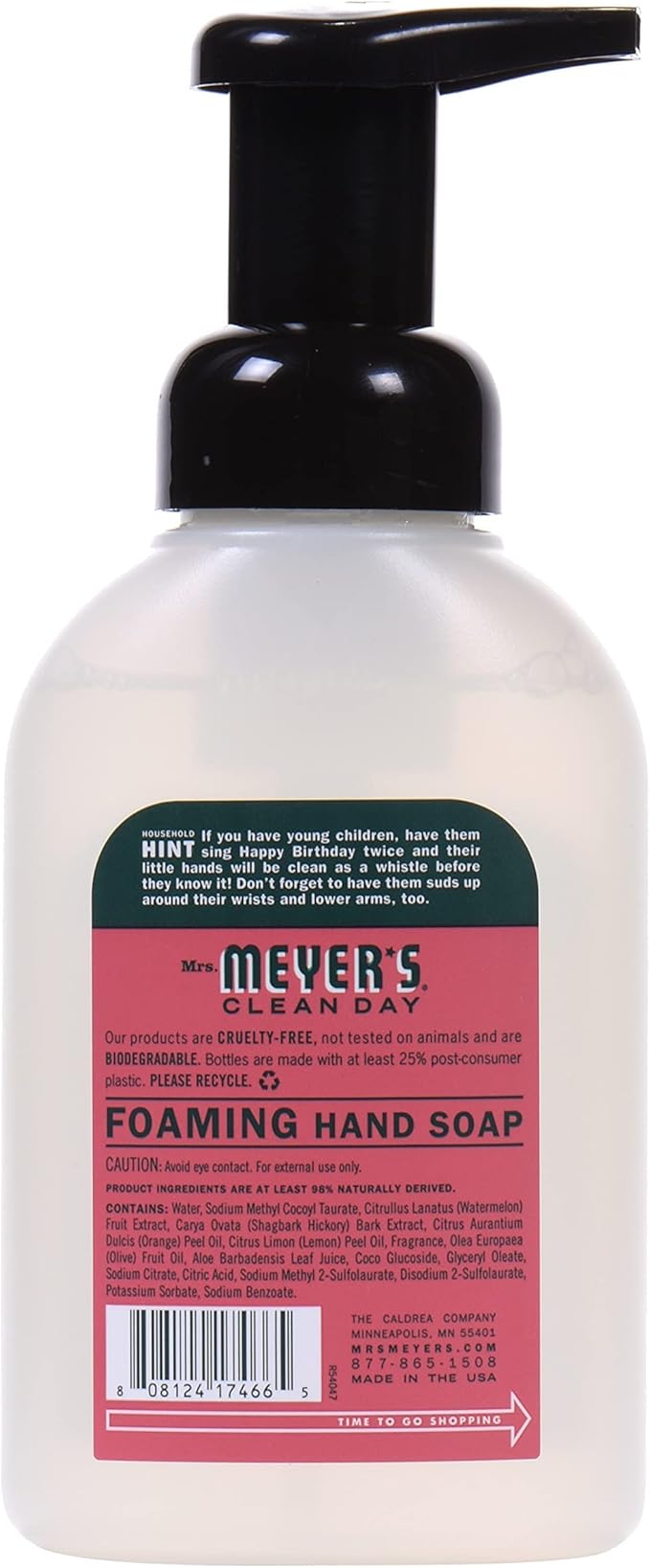 Mrs. MEYER'S CLEAN DAY Foaming Hand Soap, Watermelon Scent 10 Fl oz (Pack of 4)