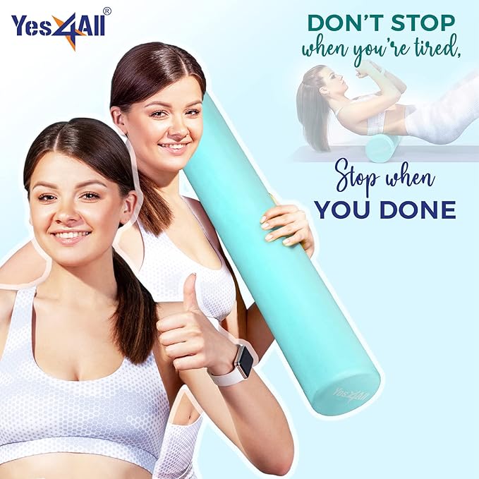 Yes4All EVA Firm Foam Roller for Back - Round Roller for Exercise, Yoga & Pilates 12/18/24/36 inch