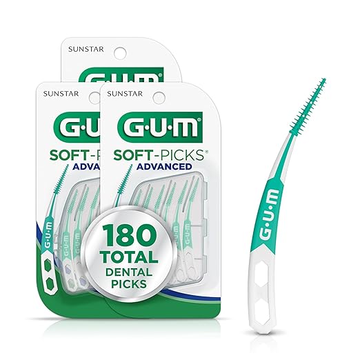 GUM Soft-Picks Advanced – Easy-to-Use Interdental Picks for Plaque Removal & Gum Health with Convenient Carry Case, Dentist Recommended, 60 Count (Pack of 3) 180 Total