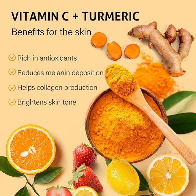 Easter Gifts for Women Turmeric Vitamin C Face Scrub-Turmeric Microdermabrasion Exfoliating Facial Scrub Vitamin C Face Exfoliator