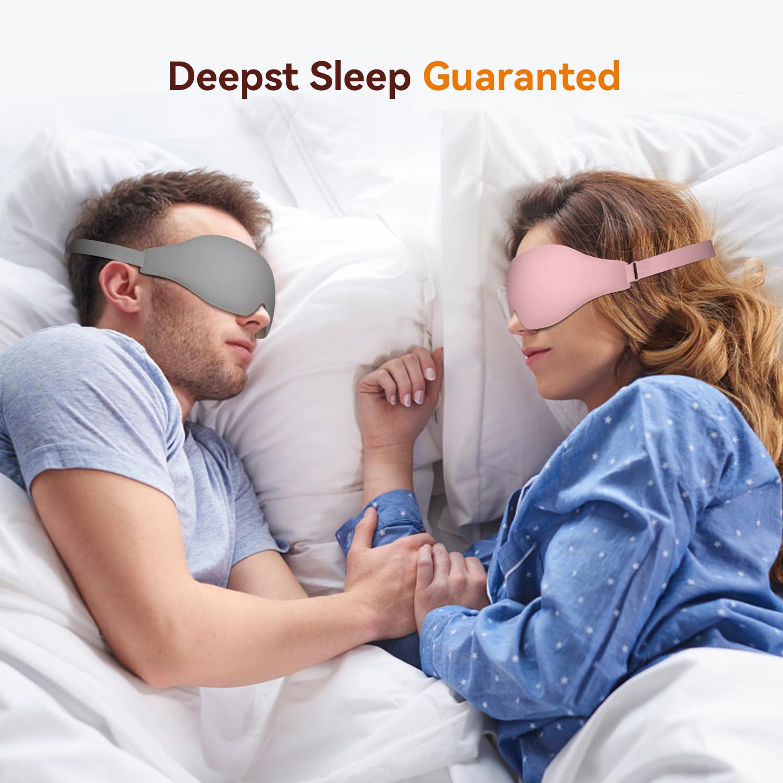 Sleep Mask, EVA BELLE Eye Mask for Men Women, Zero Pressure 3D Sleeping Mask, Cool Super Smooth Light Blocking Soft Eye Shade Cover Memory Foam, Lightweight for Home Travel Use