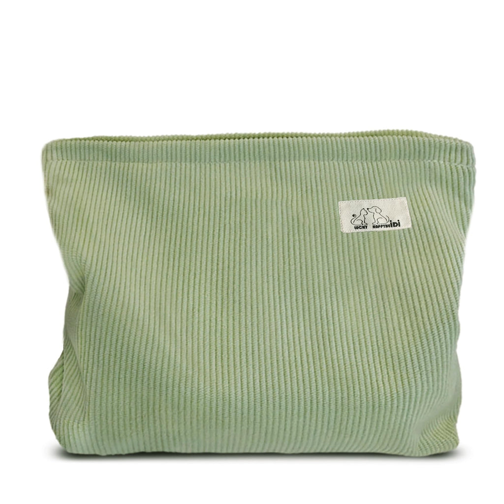 HAPPYHEIDI Large Makeup Bag Travel Cosmetic Pouch, Vanilla Green