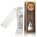 Metal Beard Comb for Men, Folding, 201 Steel, Laser-Etched Handle, 0.17lb