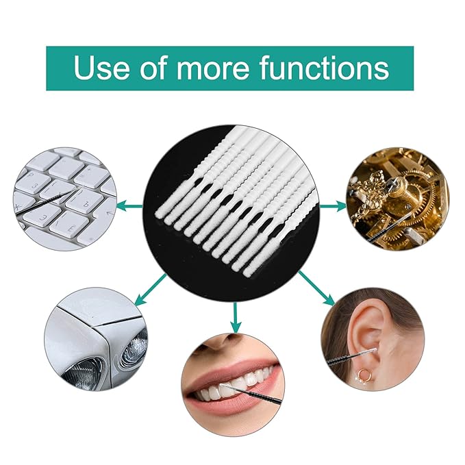Dming 200PCS Micro Applicators Brushes Mini Cotton Swabs Remove Grafted Eyelash Glue Dedicated Brush Disposable Microswabs for Eyelash Extensions Make up and Lash Clean and Personal Care (White 1)
