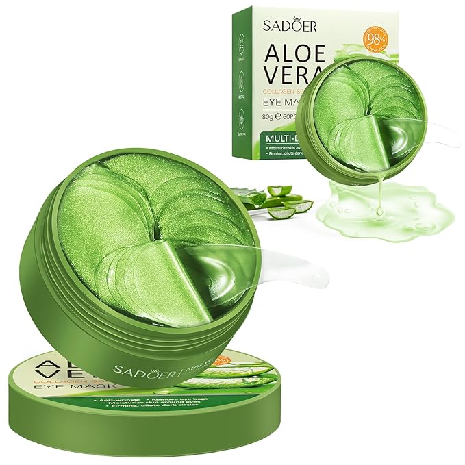 Caseous 60 PCS Aloe Vera Under Eye Patches for Puffy Eyes and Dark Circles