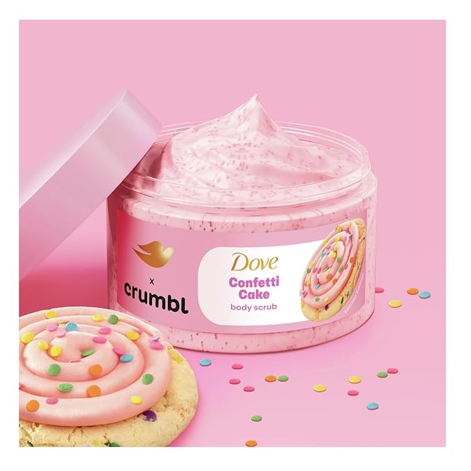 Dove Moisturizing Confetti Cake Body Wash & Scrub Combo, 20oz Wash + 15oz Scrub, Limited Edition, Paraben & Sulfate Free, For Body, Improves Skin Texture, Moisturizes