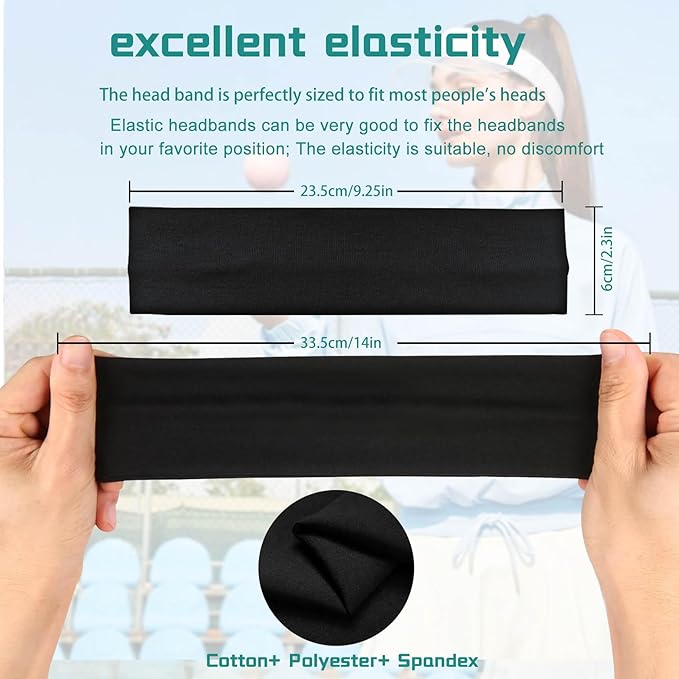 Headbands for Women Non Slip Head Bands for Women's Hair cute elastic womens headbands Soft Cotton Cloth Fashion headband for women for Daily Workout Sports Running Yoga （Red）