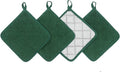 GQZLUCK Cotton Pot Holders, Hot Pads for Kitchen,Set of 4, Dark Green
