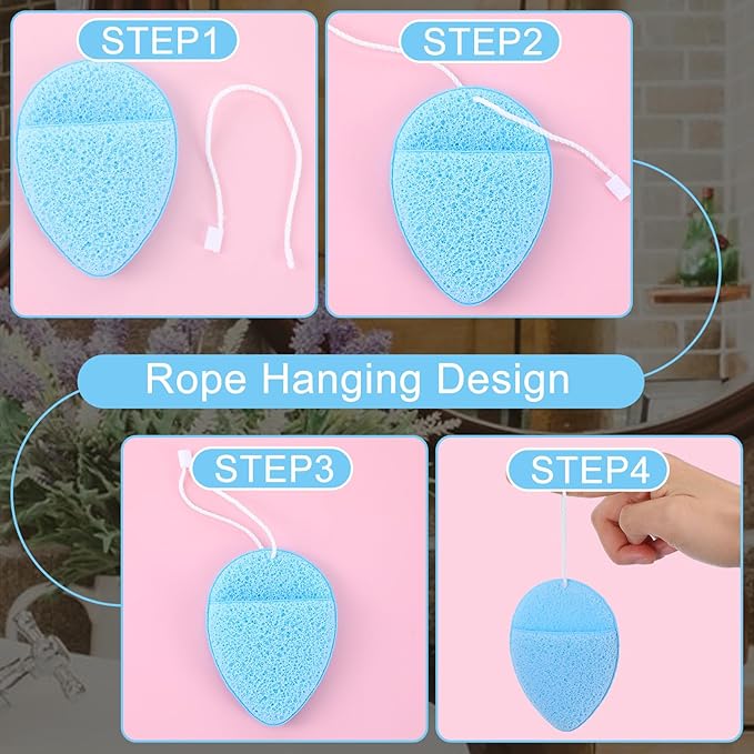 HJZHII 6pcs Face Sponges for Cleansing, Reusable Puff Facial Sponges for Face Wash Face Scrubber Exfoliating Pads Sponge with Finger Cot Suitable for Makeup Remover Washing Face All Skin Types