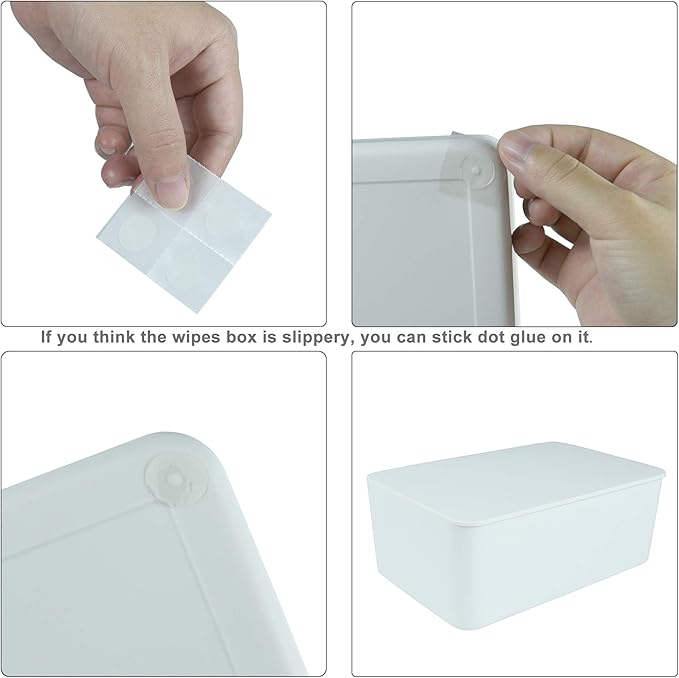 Diaper Wipes Dispenser, Tissue Storage Box Case (White)