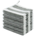 Microfiber Facial Cloths Fast Drying Washcloth 12x12inch Stripes 6 pack