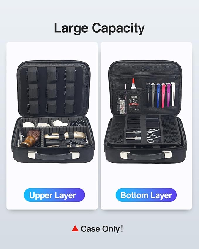 Luxtude Large Barber Case, Barber Bags for Clippers and Supplies, Travel Hair Clipper and Trimmer Case, Barbers Accessories for Wahl 5Star/Hatteker/Oneisal/Andis Grooming Kits
