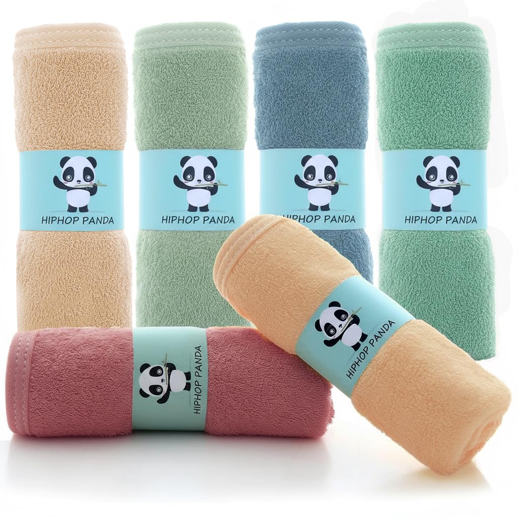 HIPHOP PANDA Ultra Soft Baby Washcloths, 2-Layer Absorbent Wash Cloths