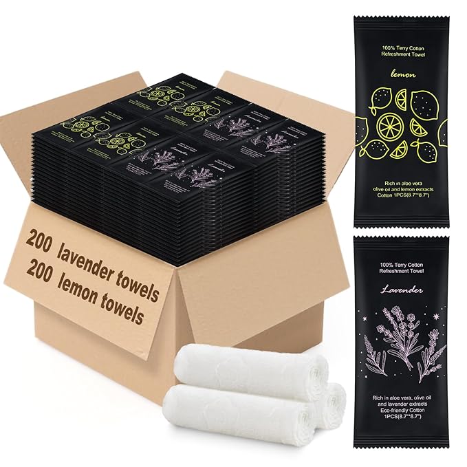 Hot or Cold Moist Cotton Towel Bulk Moist Towelettes Individually Wrapped