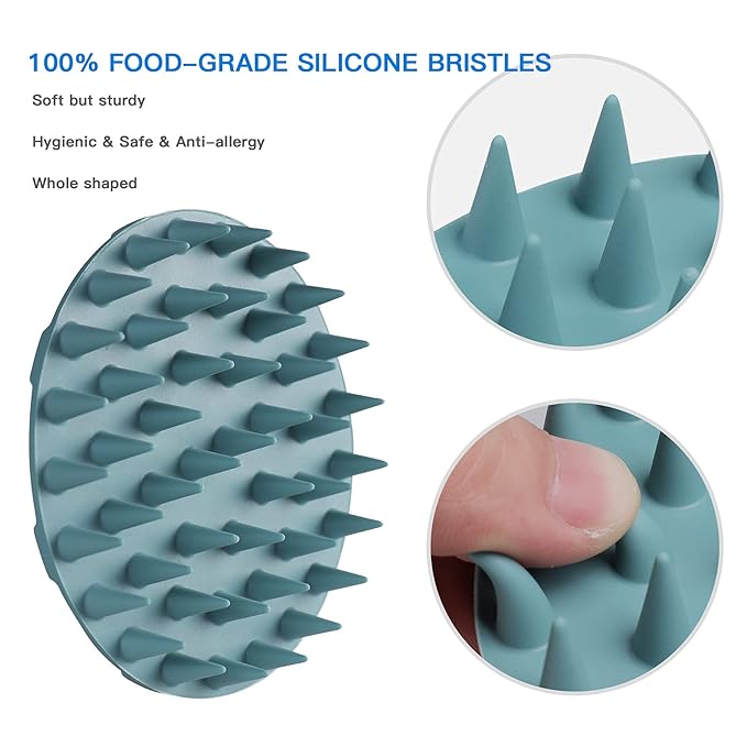 One-piece Silicone Scalp Massager Shampoo Brush Hair Wash Scrubber, 4pcs