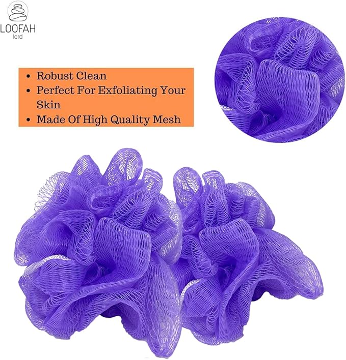 Loofah Lord 20 Small Full Bodied Quality Bath or Shower Sponge Loofahs Pouf Mesh Assorted Colors Wholesale Bulk Lot