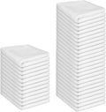 36 Pack 100% Cotton Wash Cloth, 12x12 Inch Highly Absorbent and Soft Feel Fingertip Towels, Machine Washable Washcloths for Bathroom, Gym, Hotel, Spa and Kitchen, White